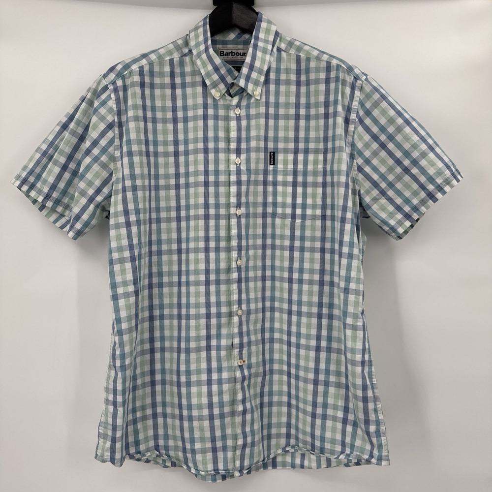 Barbour Tattersall Tailored Fit Shirt Men XL Button Up Preppy Nautical Old Money - Picture 9 of 9